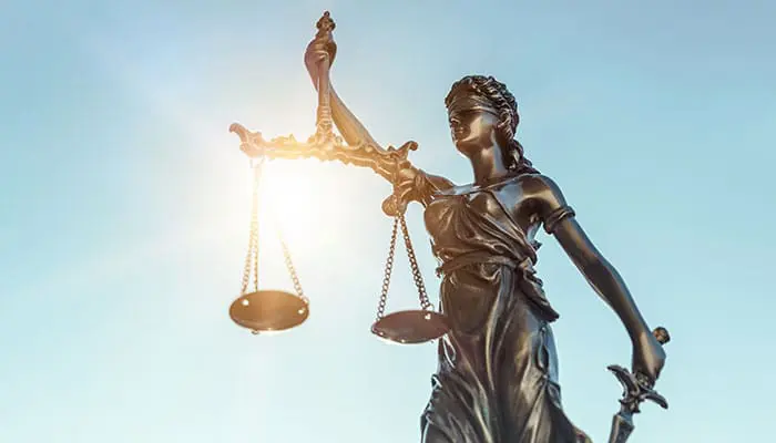 Lady liberty holding the scales of justice