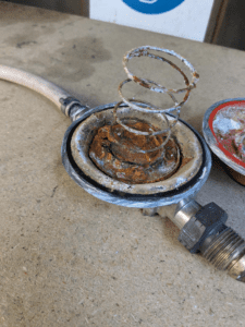 Corroded and damaged LPG regulator