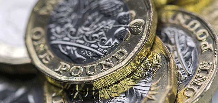 Average salaries - image of pound coins