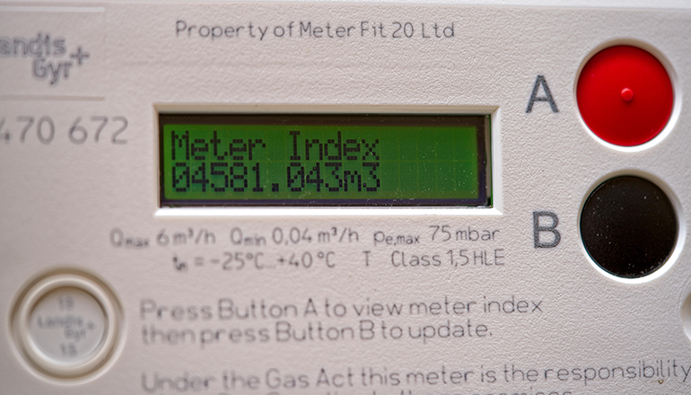 Display panel of a gas smart meter