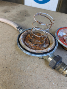 Corroded and damaged LPG regulator